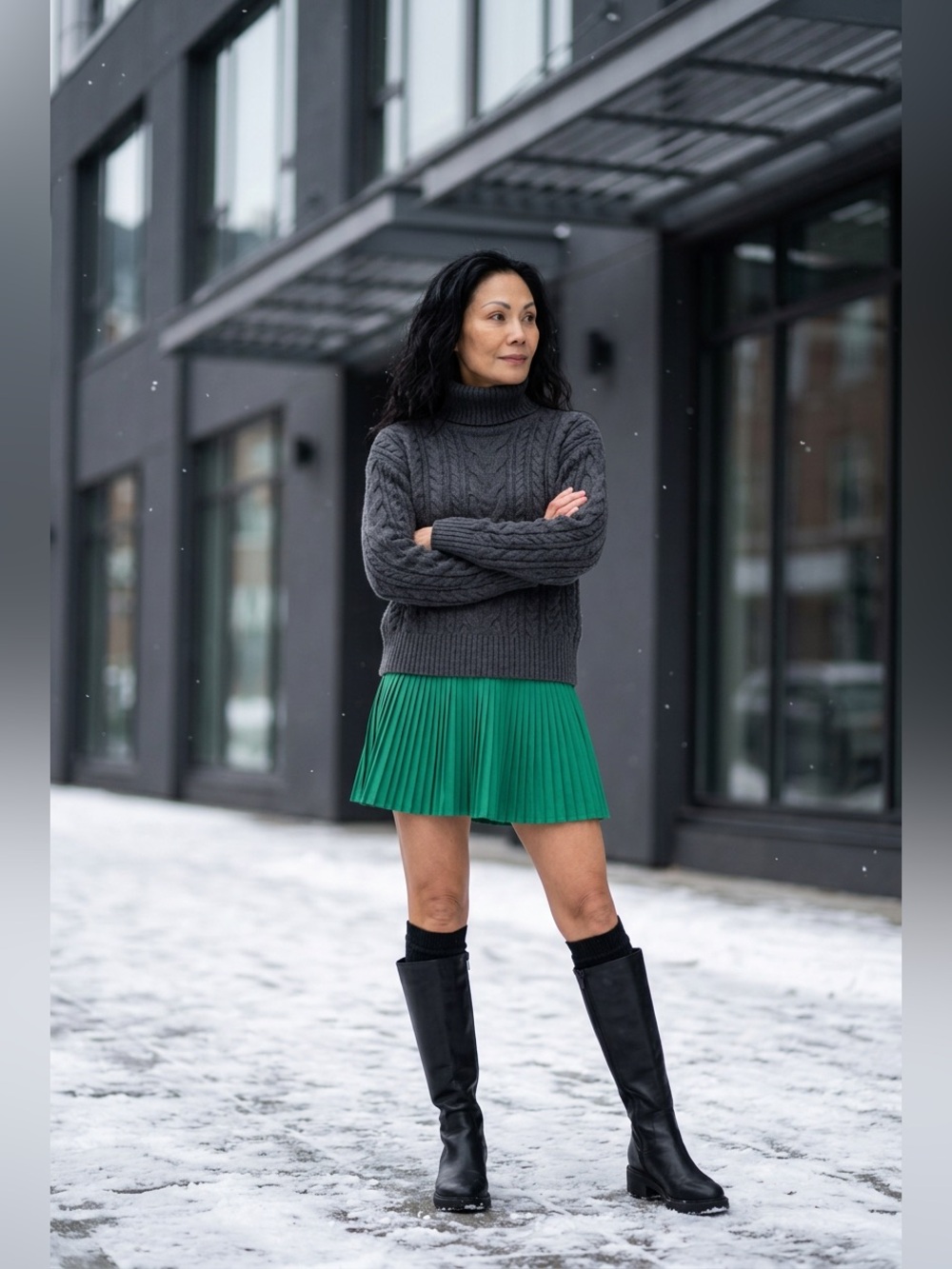 Lululemon Green Pleated Mini Skirt Size 4
